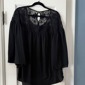 Worthington Black Lace Detail Blouse